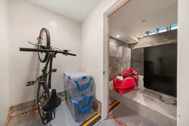 an aerial view of a house