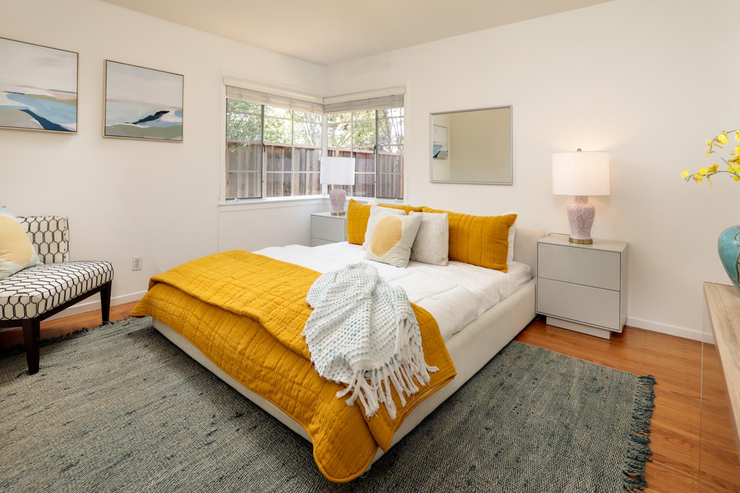 349 Chamisal Avenue Los Altos, CA 94022 - Photo 15 of 27 a bedroom with a bed and couch