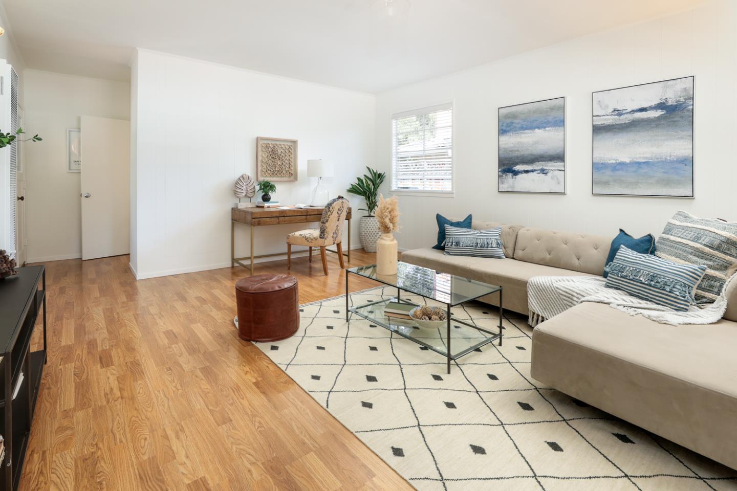 349 Chamisal Avenue Los Altos, CA 94022 - Photo 10 of 27 a living room with furniture and wooden floor