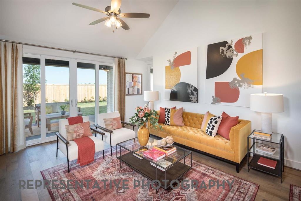 832 Stone Grv Road Lavon, TX 75166 - Photo 5 of 21 a living room with furniture and wooden floor