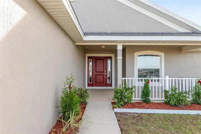 front view of a house with a hallway