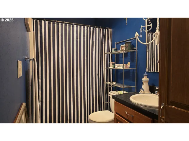 a bathroom with a sink a toilet and a shower