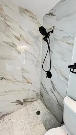 a bathroom with a shower