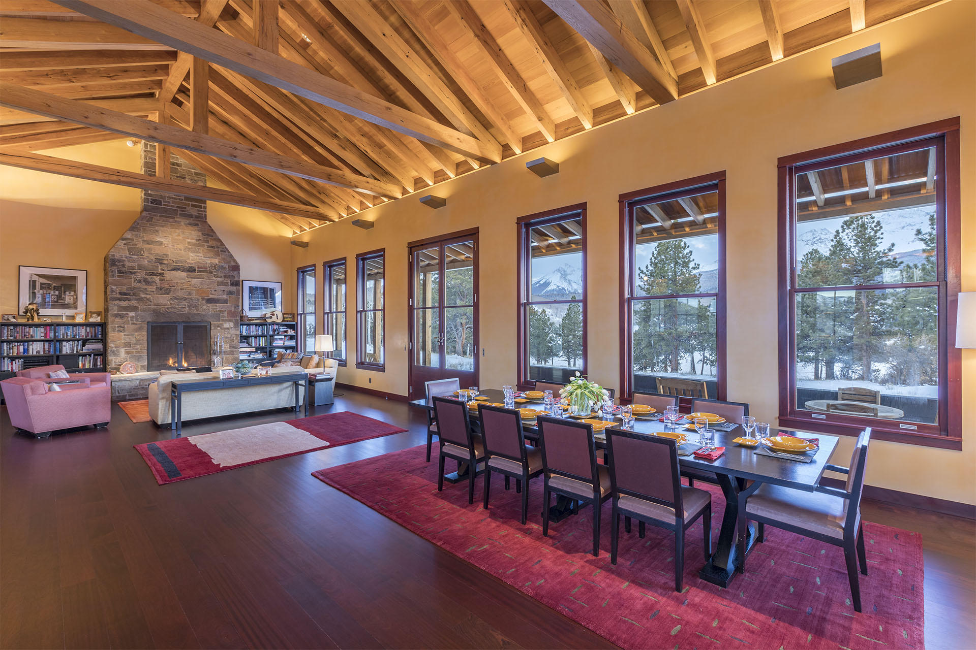700 Elk Crossing Road Placerville, CO 81430 - Photo 26 of 37 a view of a dining room with furniture window and outside view