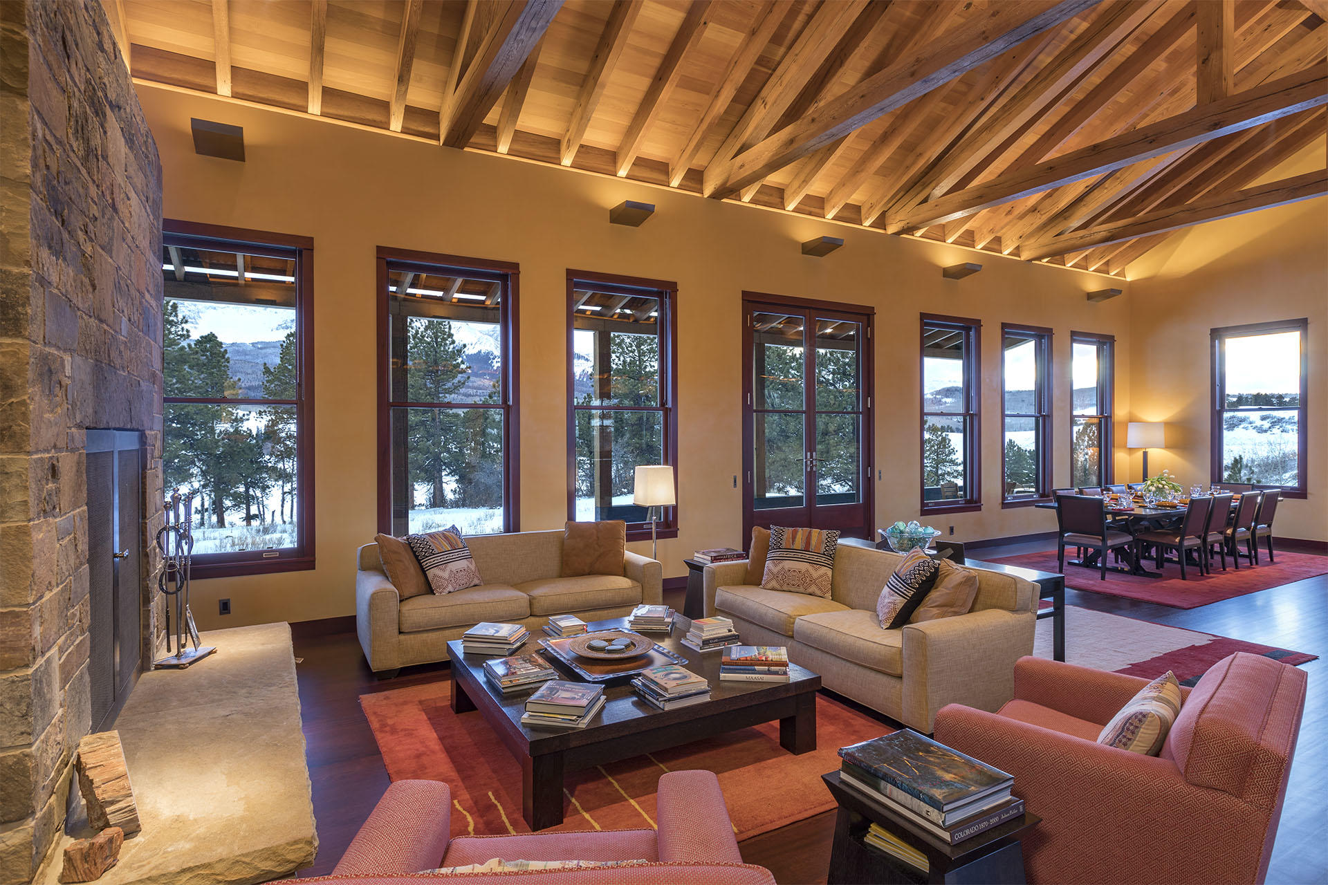 700 Elk Crossing Road Placerville, CO 81430 - Photo 4 of 37 a living room with furniture and floor to ceiling windows