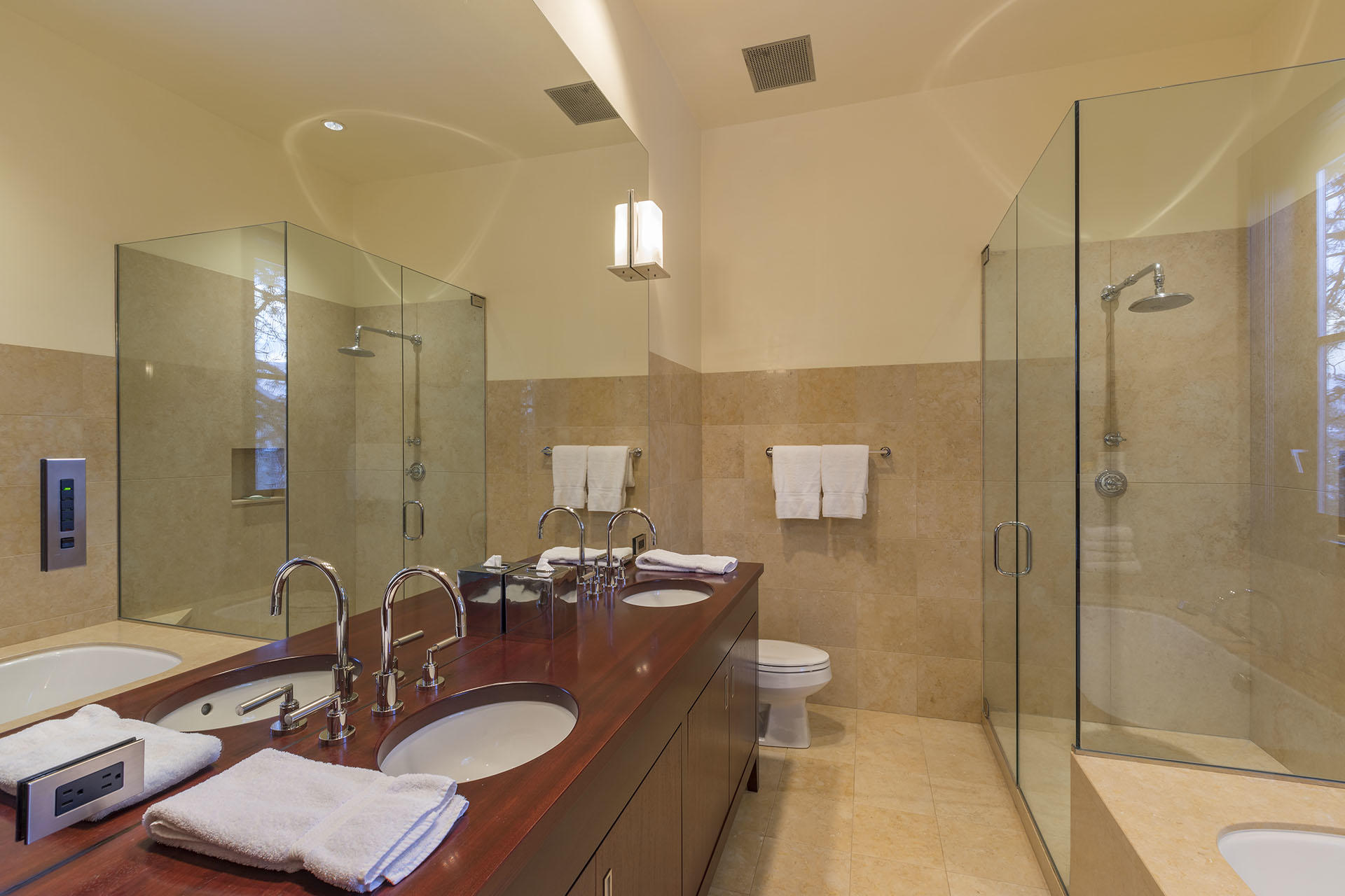 700 Elk Crossing Road Placerville, CO 81430 - Photo 10 of 37 a bathroom with a sink double vanity granite tub and shower