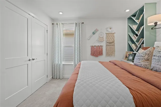 a bathroom with a shower curtain and a sink