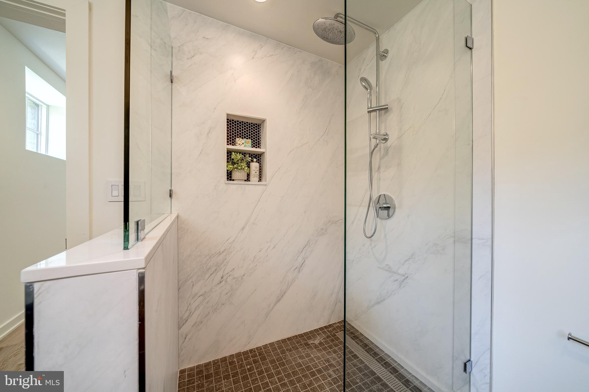 440 R Street Northwest, Unit 4 Washington, DC 20001 - Photo 15 of 24 Oversized shower w/ porcelanosa tile