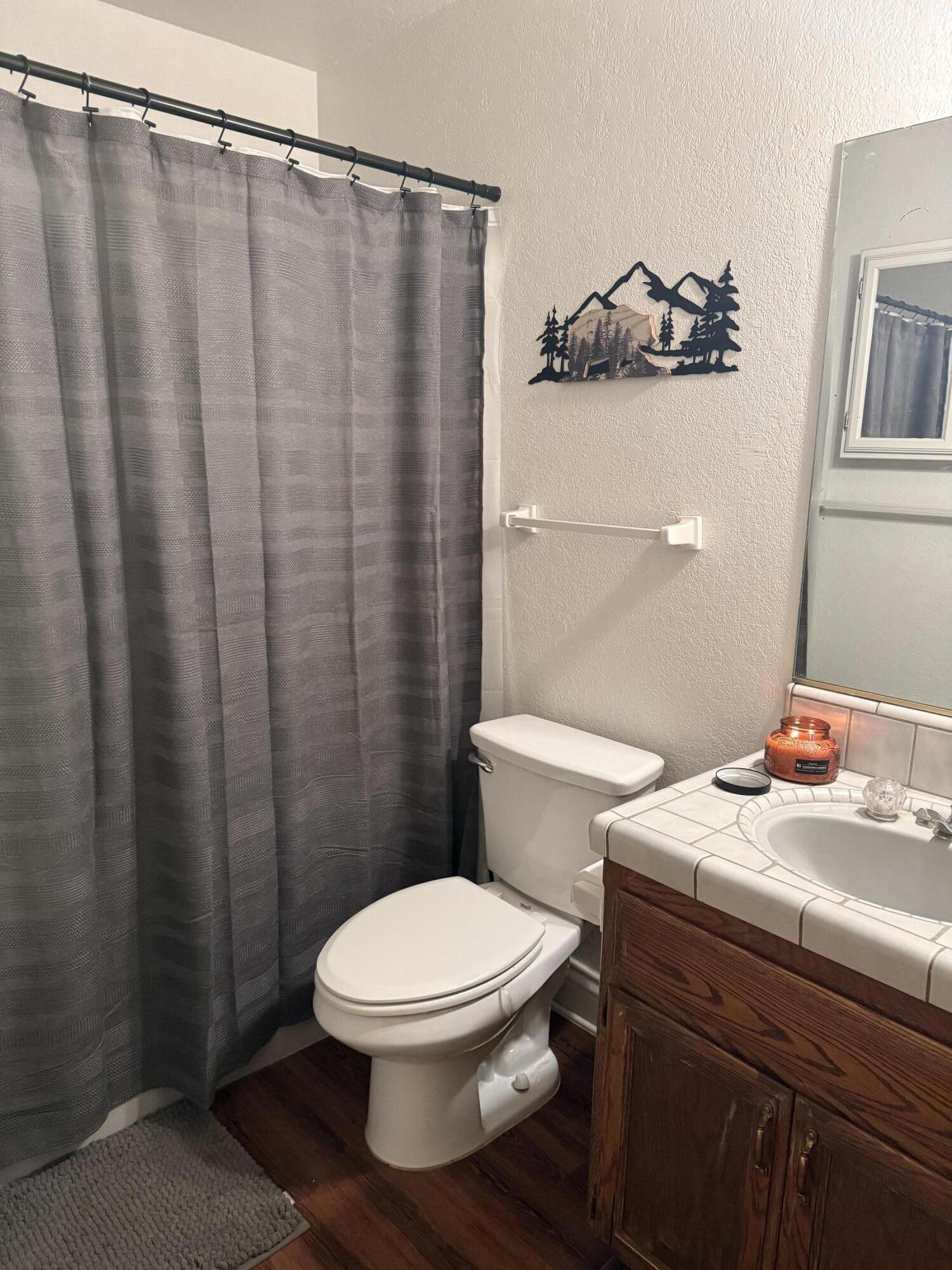 7097 Shasta Forest Drive Shingletown, CA 96088 - Photo 14 of 44 a white toilet sitting next to a bathroom sink