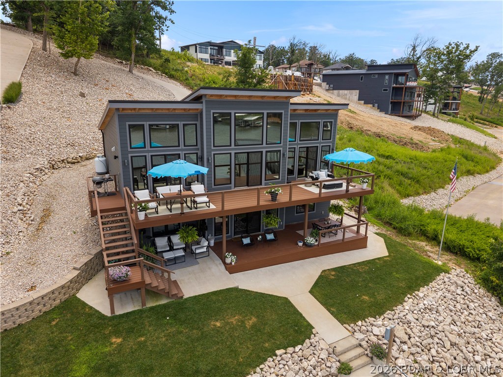 1151 Oak Road Osage Beach, MO 65065 - Photo 53 of 63 Aerial perspective featuring spacious decks and be