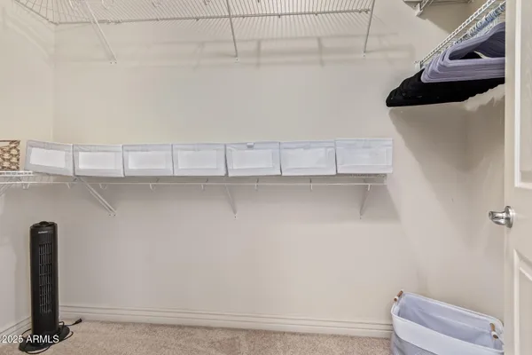 a close view of a closet