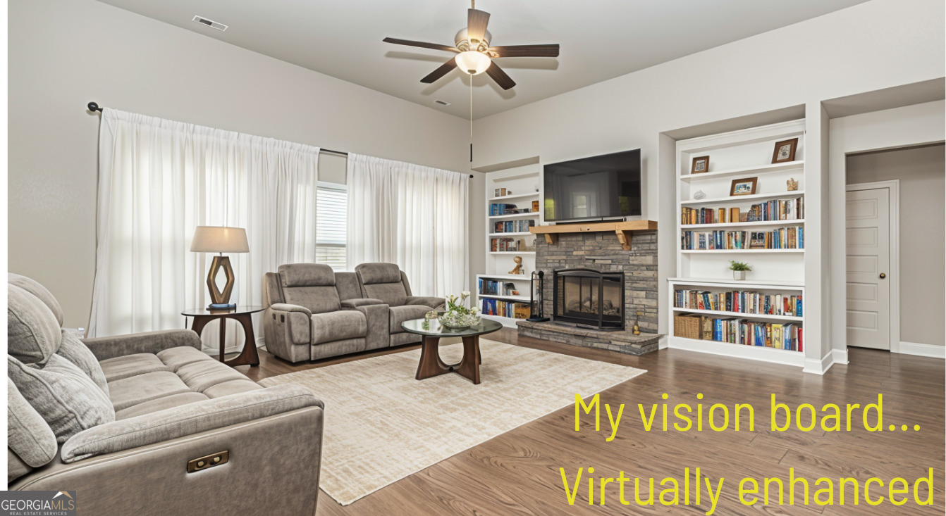 941 Highway 16 Newnan, GA 30263 - Photo 6 of 43 a living room with furniture fireplace and flat screen tv