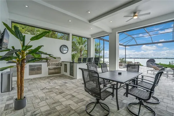 a living room with furniture