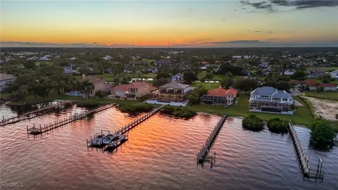 a building view with a lake view
