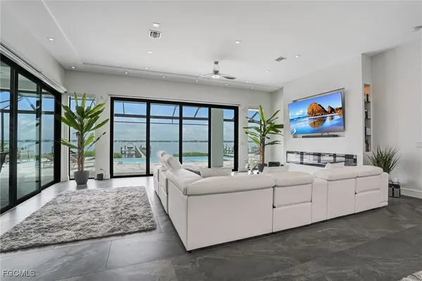 a living room with furniture