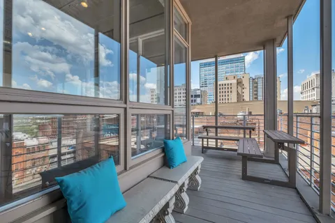a living room with furniture
