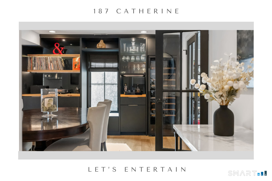 187 Catherine Terrace Fairfield, CT 06824 - Photo 13 of 40 Custom-designed bar and music center that takes the "dull" out of formal dining.