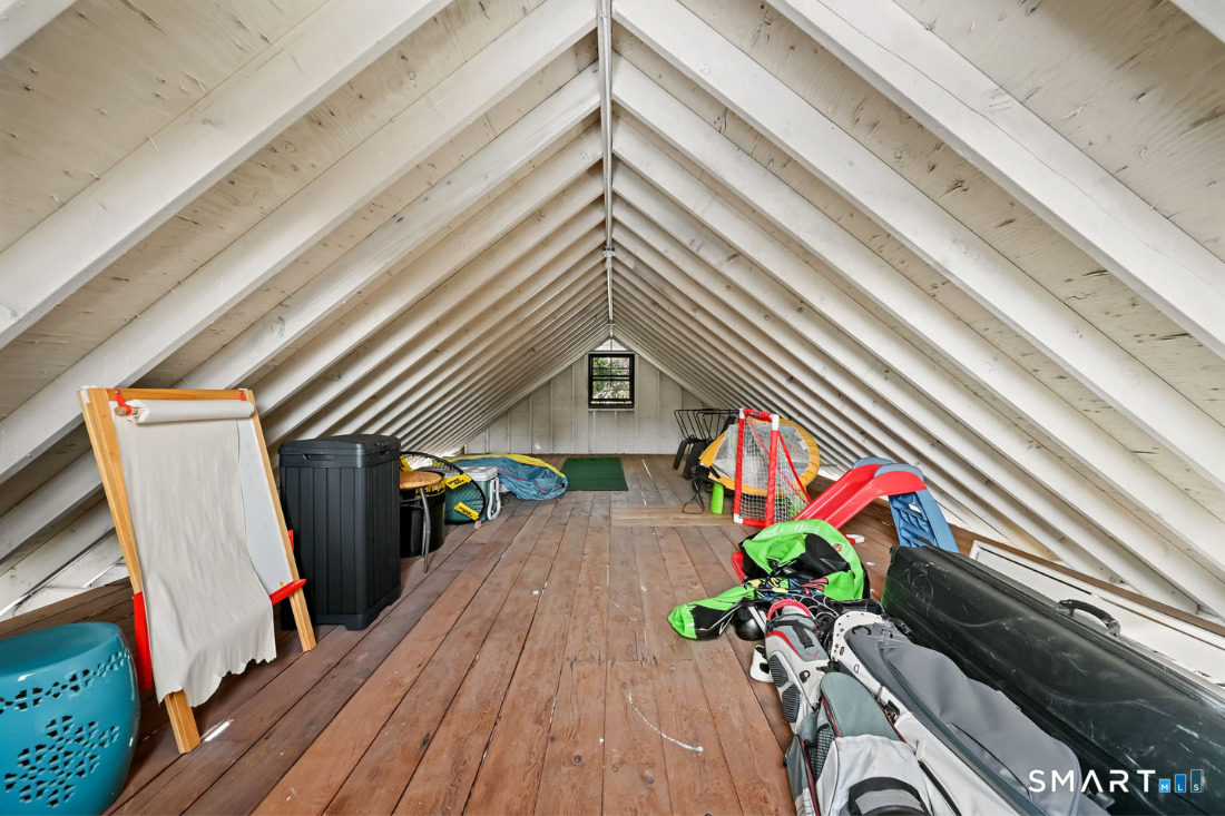 187 Catherine Terrace Fairfield, CT 06824 - Photo 36 of 40 Loft area in garage. Fantastic storage or studio area.