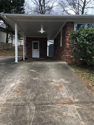 a view of a house with a garage