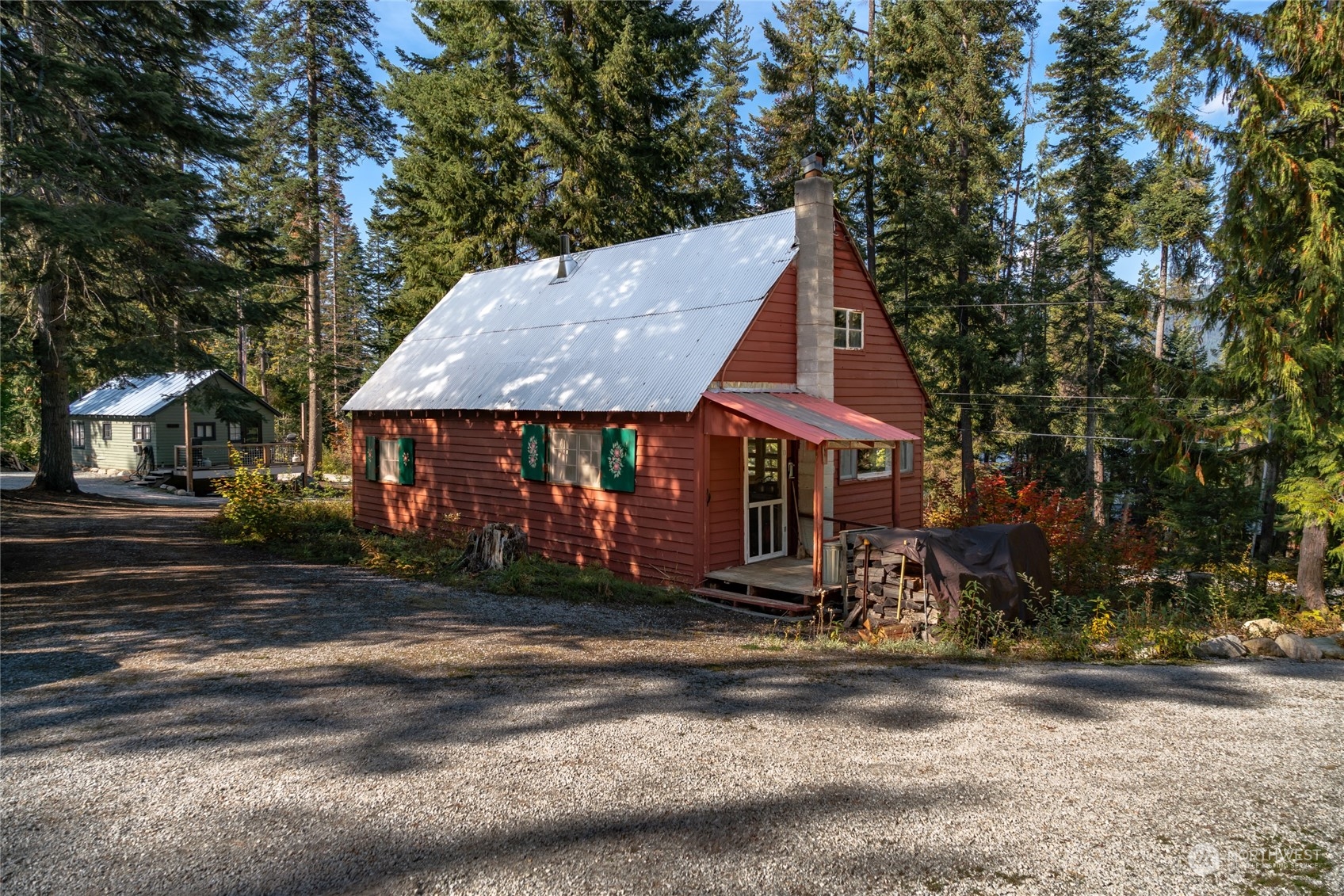 a house with trees in the background