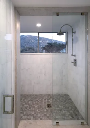 a bathroom with a shower