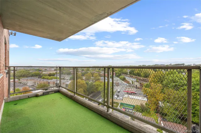 a view of a city from a balcony