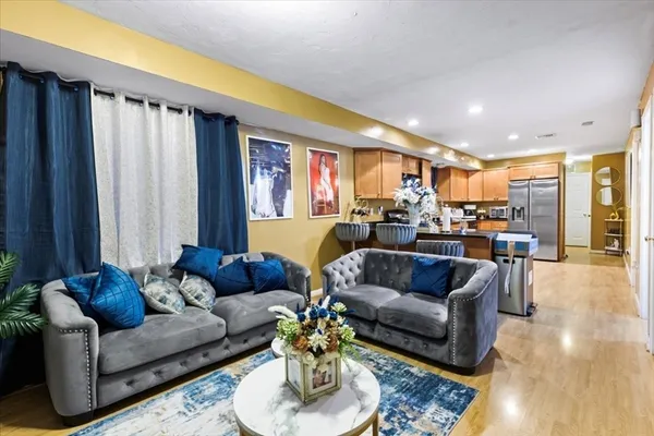 a bedroom with a bed and a closet