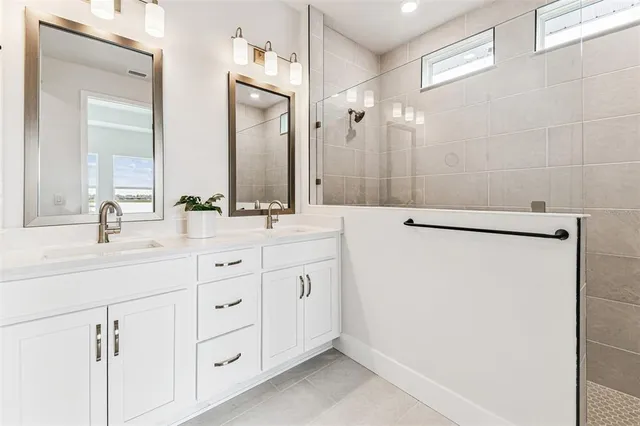 a bathroom with a shower