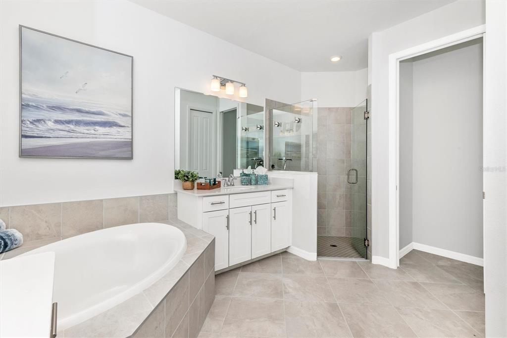 17180 Jadestone Court Venice, FL 34293 - Photo 22 of 98 a bathroom with a bathtub a sink and a mirror