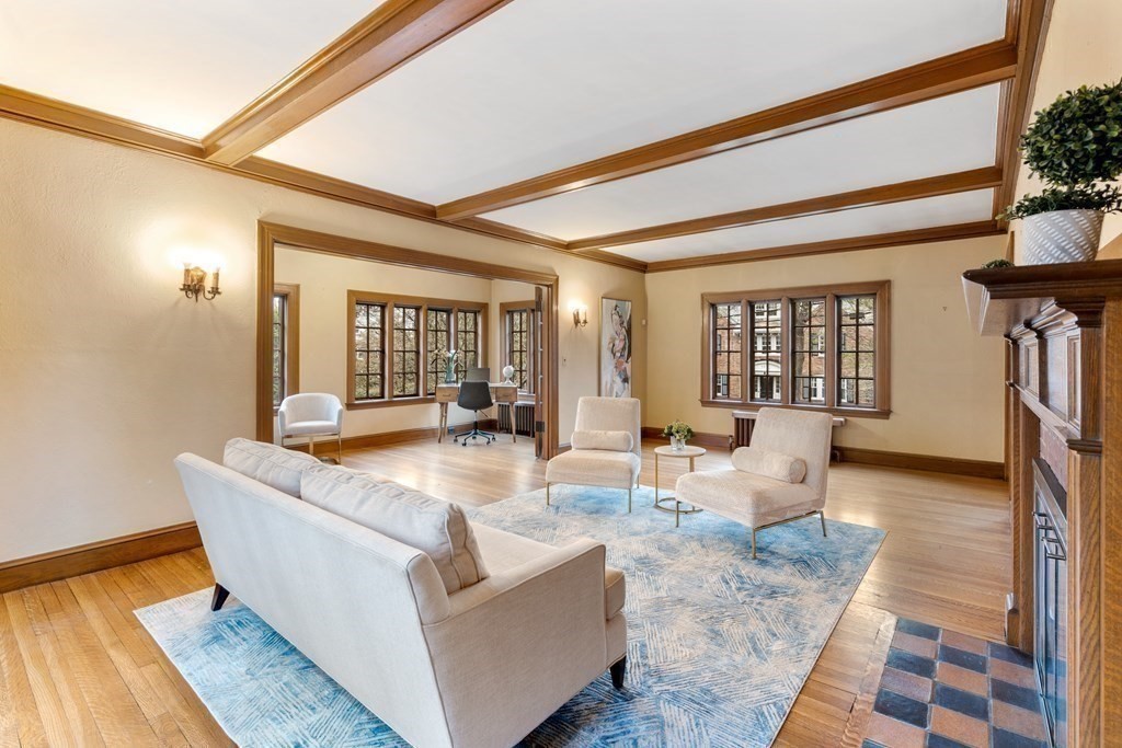 110 Cedar Street Newton, MA 02459 - Photo 6 of 28 a living room with furniture and a large window