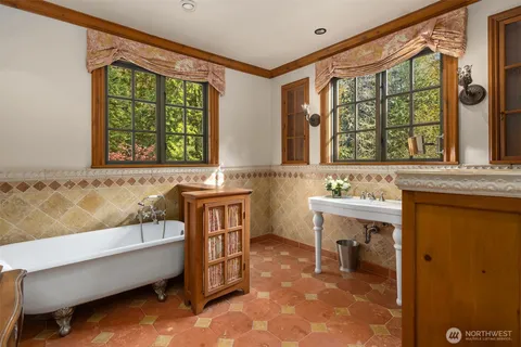 a bathroom with a sink and a bathtub