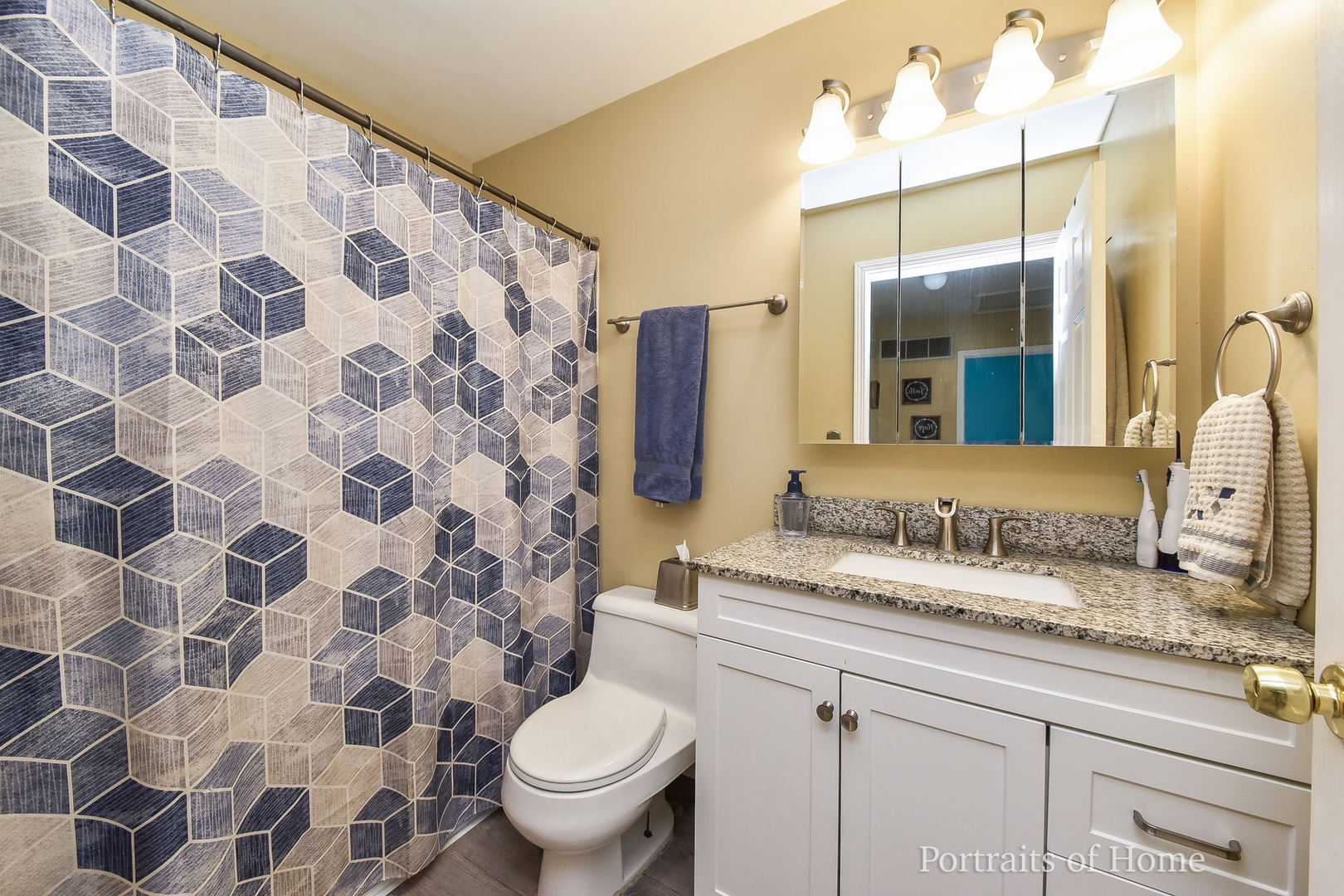 1870 Brighton Circle Aurora, IL 60506 - Photo 14 of 16 a bathroom with a granite countertop sink and a mirror