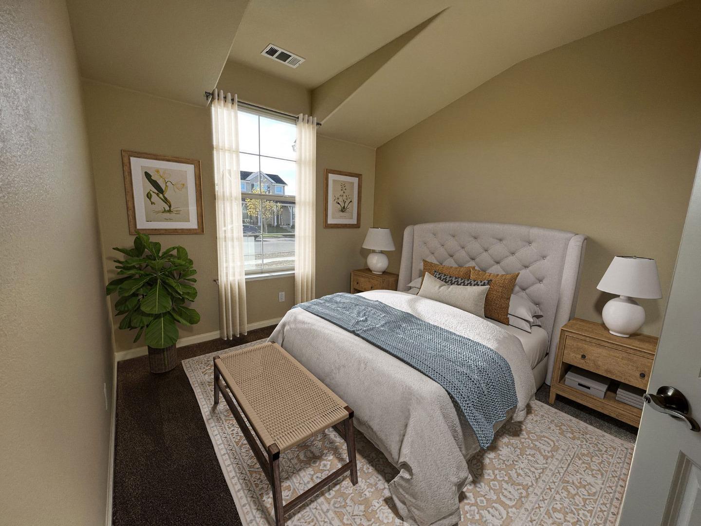 672 Bikle Drive King City, CA 93930 - Photo 13 of 39 a bedroom with a bed window and potted plant