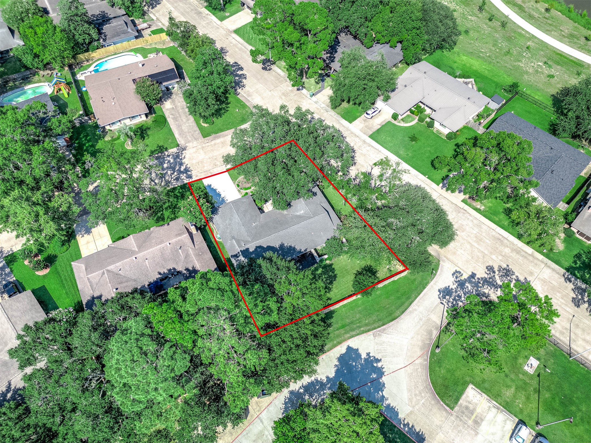 1616 Redway Lane Houston, TX 77062 - Photo 38 of 48 an aerial view of a house with a garden