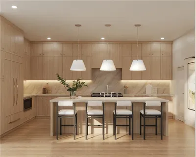 a kitchen with a table and chairs in it