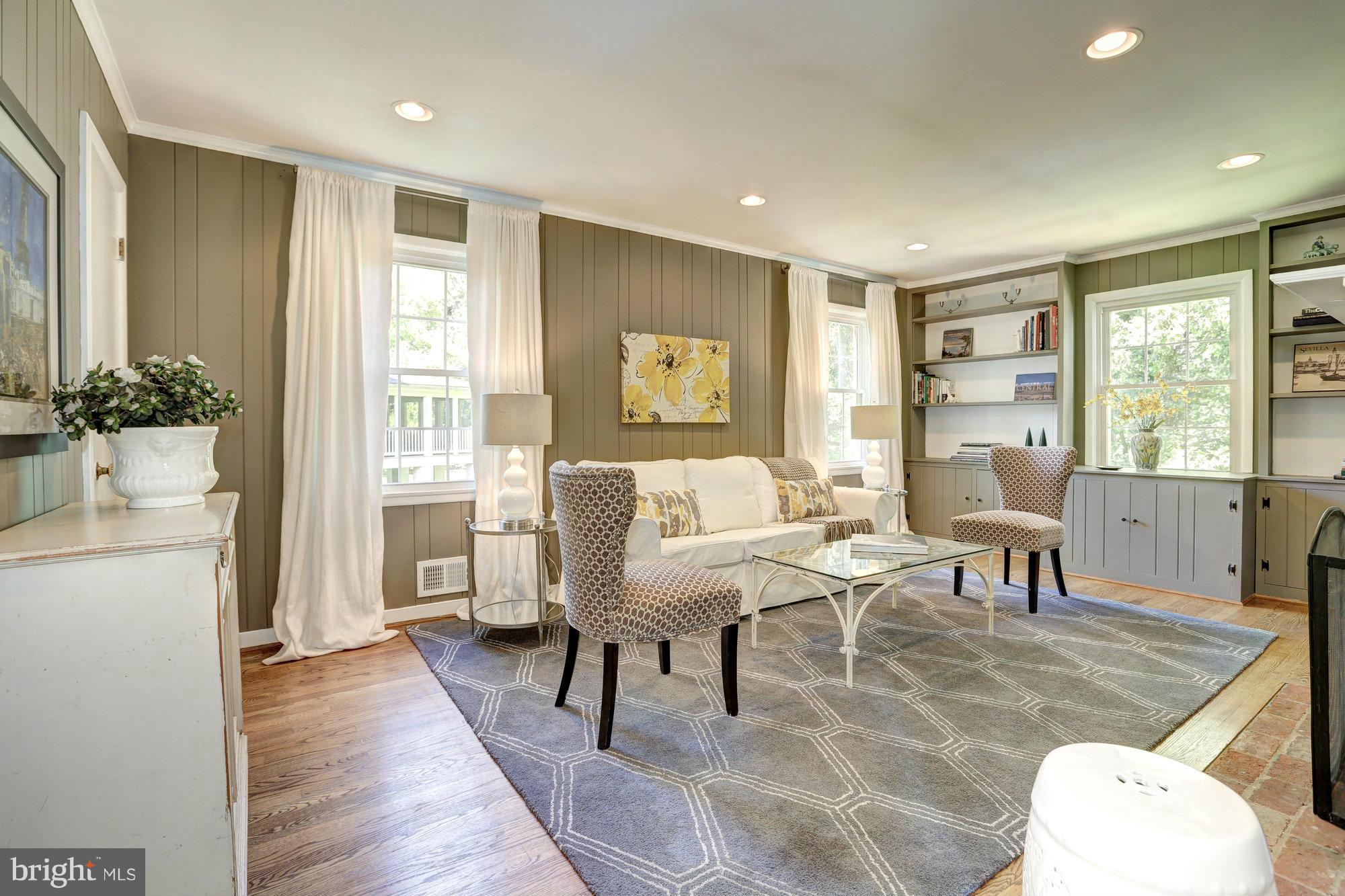 8208 Kerry Road Chevy Chase, MD 20815 - Photo 5 of 30 Den/Office w/ Fireplace + Built-ins