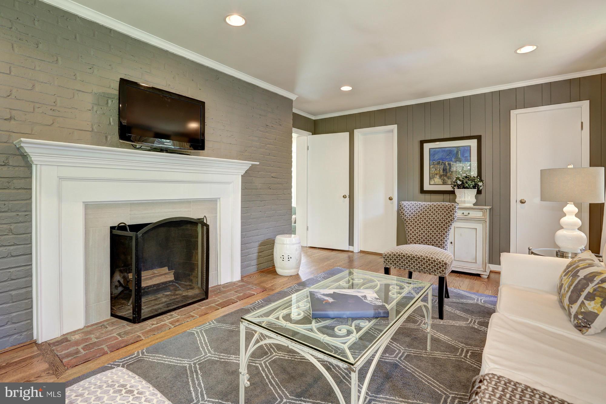 8208 Kerry Road Chevy Chase, MD 20815 - Photo 6 of 30 Den/Office w/ Fireplace + Built-ins