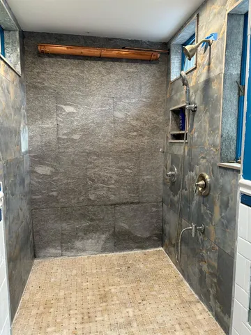 a bathroom with a shower