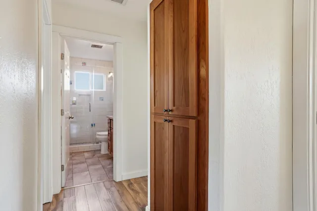 an aerial view of houses with yard