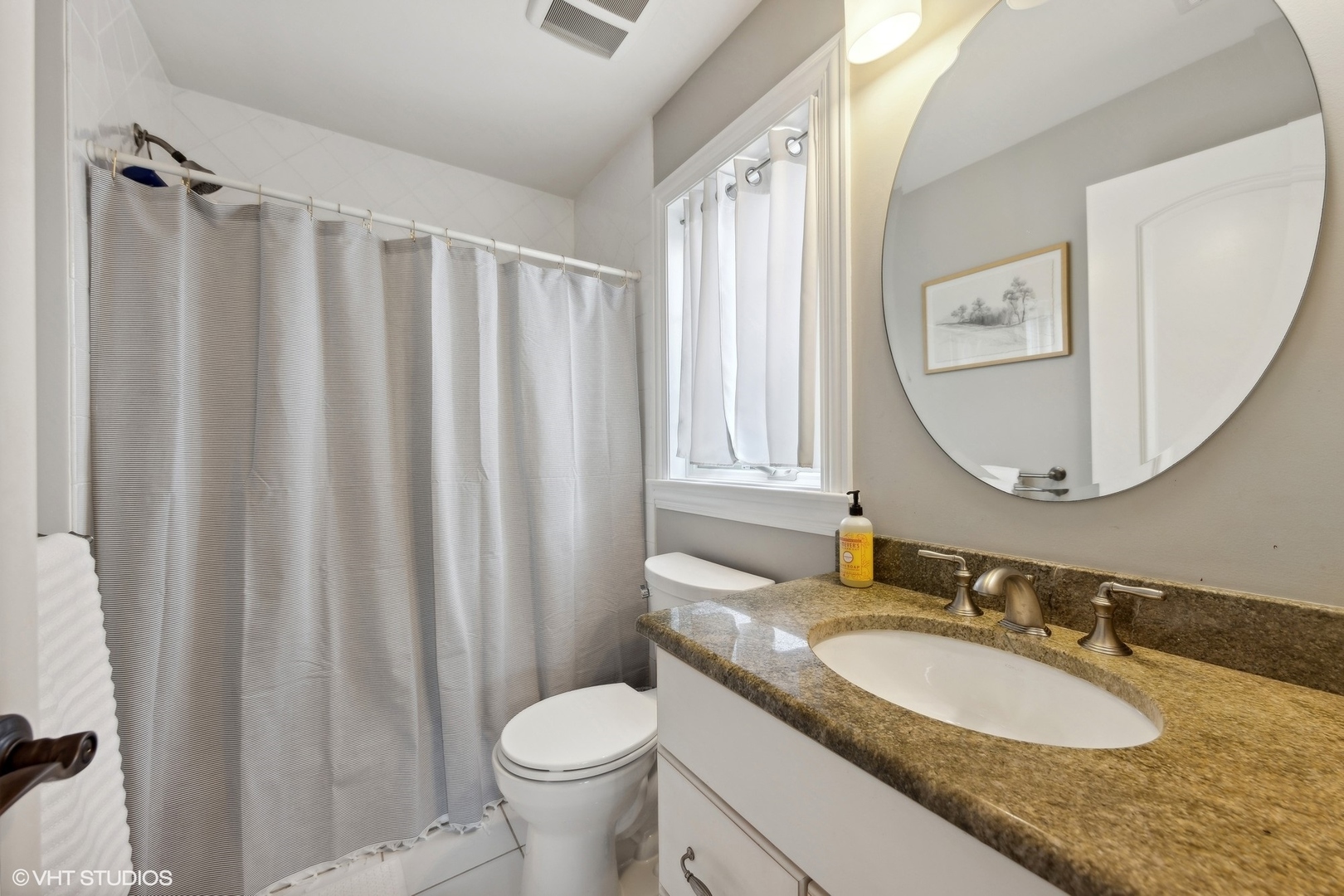 N491 Peter Road Winfield, IL 60190 - Photo 39 of 55 a bathroom with a granite countertop sink toilet and mirror