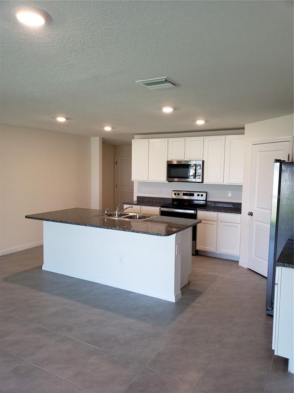 12211 Kingsley Trail Parrish, FL 34219 - Photo 9 of 28 a kitchen with granite countertop white cabinets and stainless steel appliances