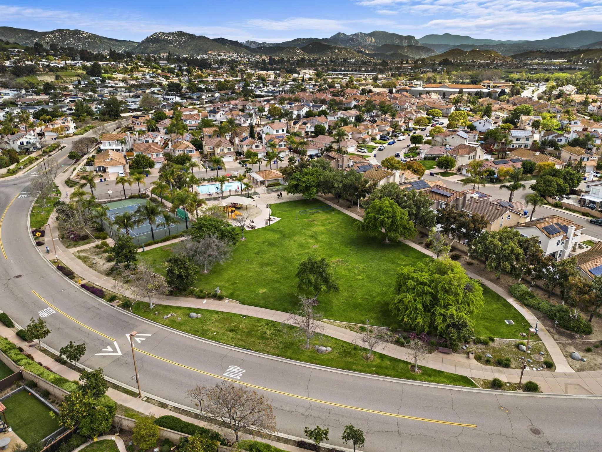111 Wintercreek Place Santee, CA 92071 - Photo 53 of 53 an aerial view of residential houses with outdoor space and street view