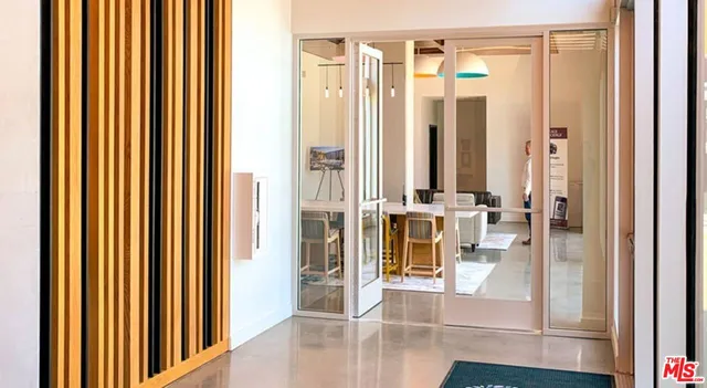 a outdoor space with patio furniture and a potted plant