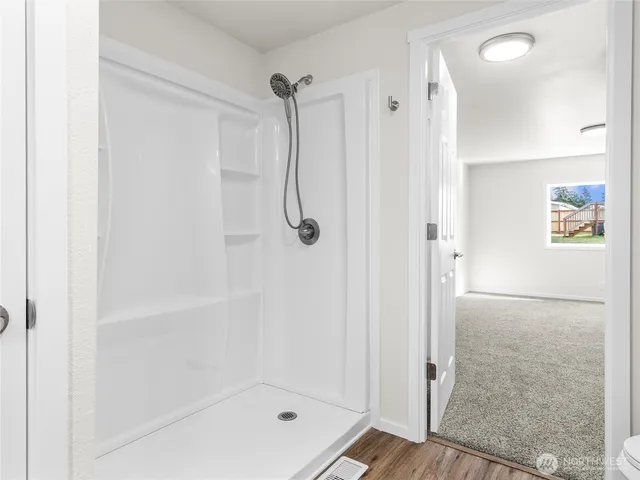 a bathroom with a shower