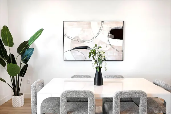 a close view of dining table