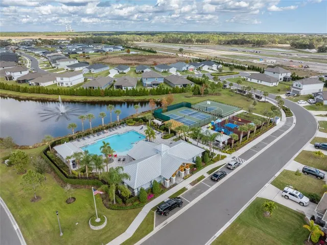 an aerial view of a residential houses with outdoor space