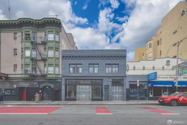 a front view of a building