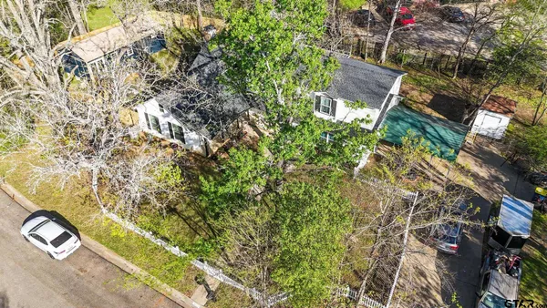 a view of a yard with plants