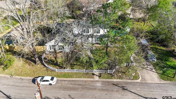 a view of a yard with plants