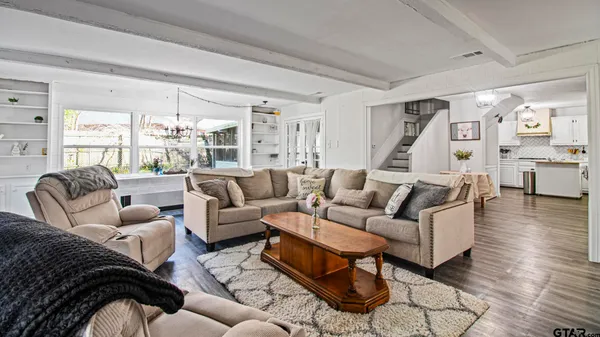 a living room with furniture